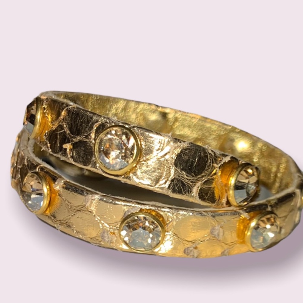 💎 Ted Rossi Gold Skin Double Wrap Bracelet